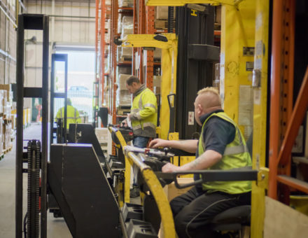 Warehouse Operatives On Forklifts