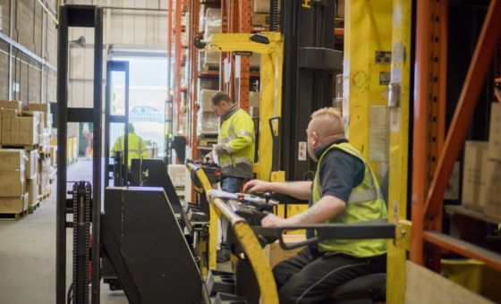 Warehouse Operatives On Forklifts